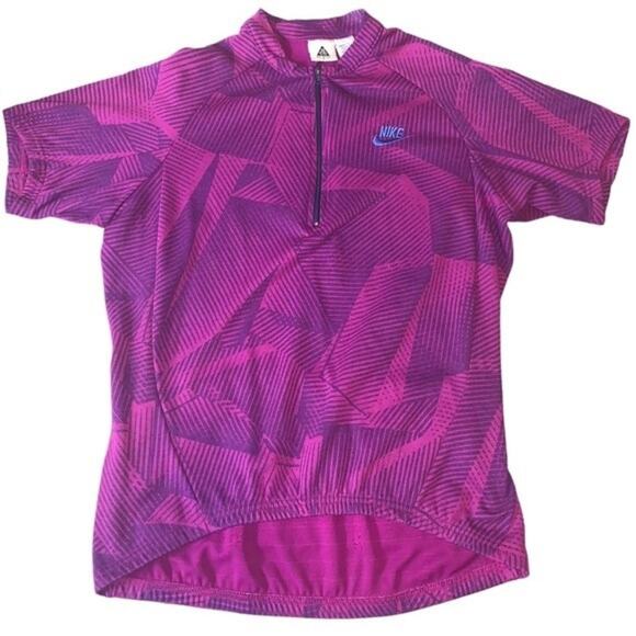 Nike ACG Geometric Pattern Cycling Top Fuschia Size Medium - Picture 1 of 6